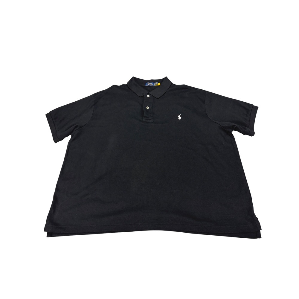 Polo Ralph Lauren Mens 2XB Black Short Sleeve Cotton Pique Polo Shirt Big & Tall